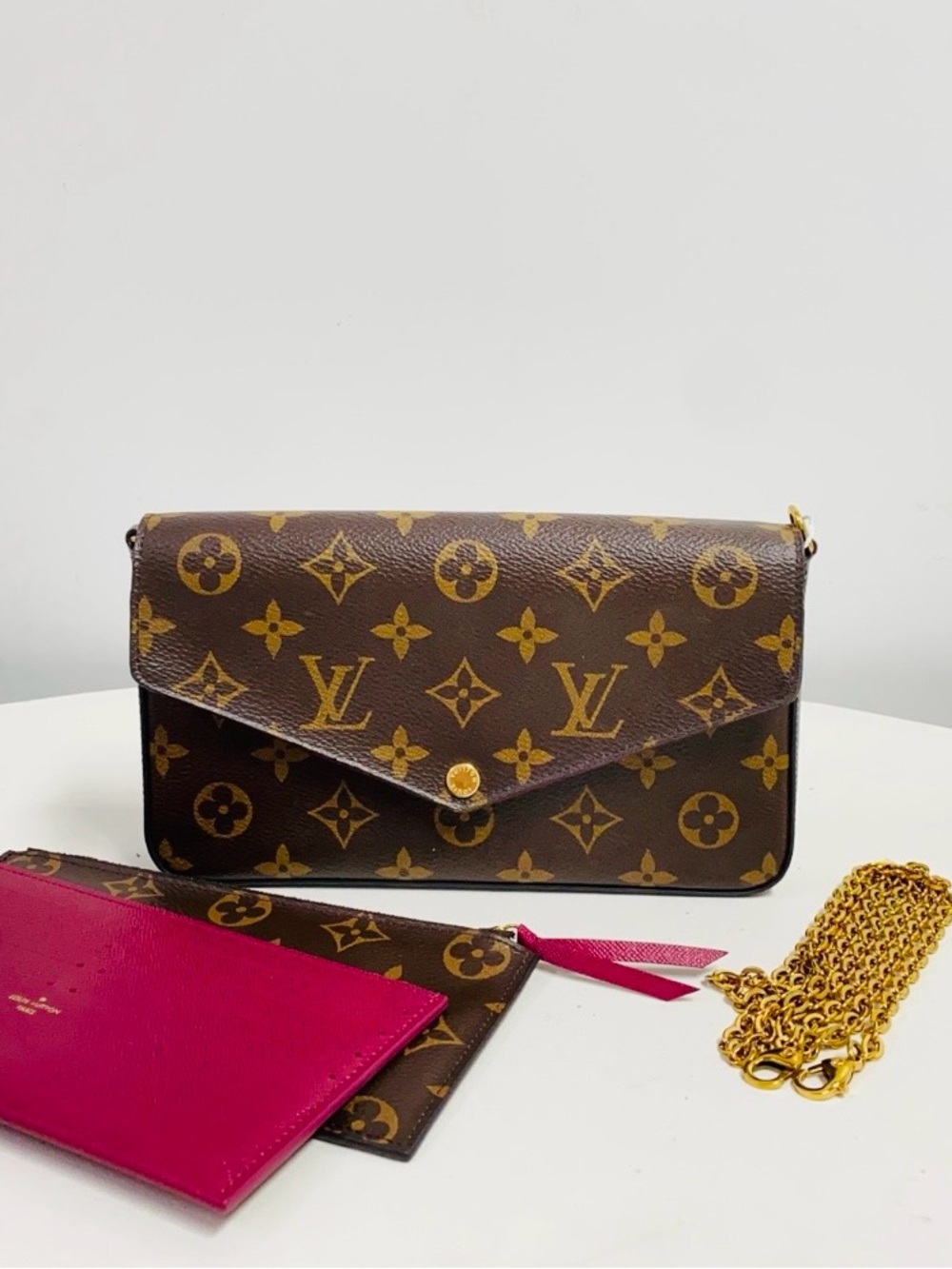 Louis Vuitton Monogram Envelope Wallet with Red Card Holder - Picture 8 of 8